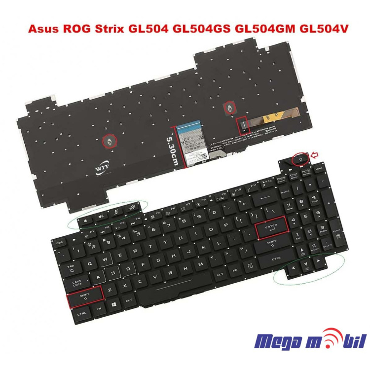 Tastatura za laptop Asus ROG Strix Scar II GL504 GL504GS GL504GV so backlight